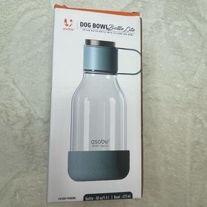 Asobu Dog Bowl Bottle Lite Blue Water Bottle with Silcone Dog Bowl Bottom